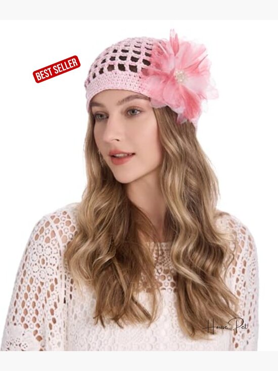 Crochet Beanie Summer Handmade Knit Lightweight Skull Cap Breathable Travel Hat main image 5